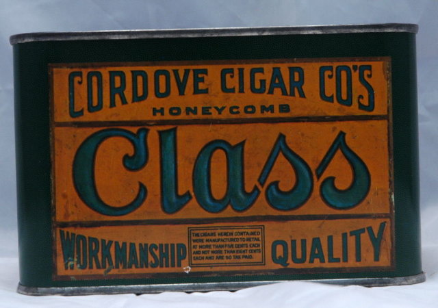 Old Cordove Cigar Tin Peacock graphic