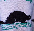 Beaver Cowichan Wool Cardigan Sweater Hand Knit -Canadian
