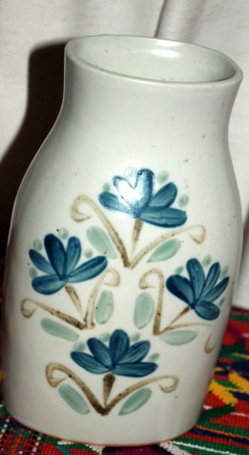 UCTCI Japan Stoneware Milk Bottle Style Vase Hand painted