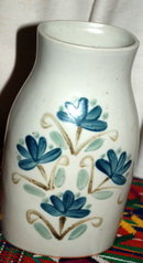 UCTCI Japan Stoneware Milk Bottle Style Vase Hand painted