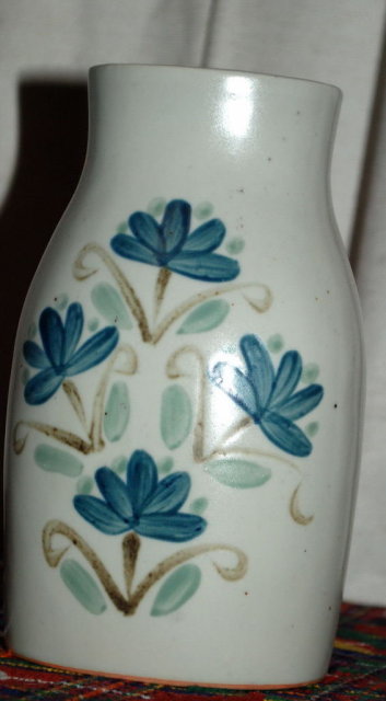 UCTCI Japan Stoneware Milk Bottle Style Vase Hand painted