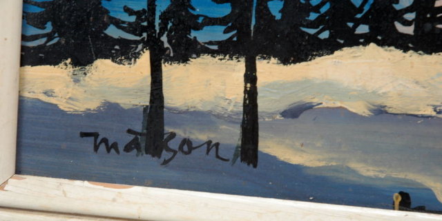 Aurora Borialis Signed Oil Painting ,
