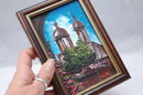 Small Painting of Cathedral Textured Acrylic or Oil on Masonite