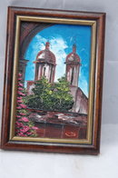 Small Painting of Cathedral Textured Acrylic or Oil on Masonite