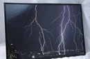 Lightning over Seattle Photograph Signed & Framed Behind Glass