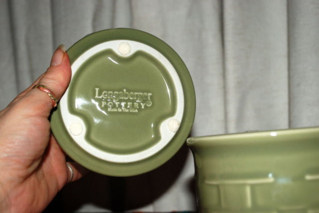 Longaberger Porcelain Pottery Crock Storage Container with Lid