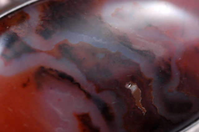 Large Moss Agate & Sterling Pin Brooch