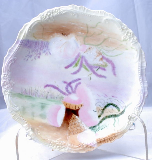 Limoges France, A. Klingenberg and Dwenger Porcelian Plate Hand painted artist signed