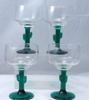 4 Cactus Margarita Glasses Stemware