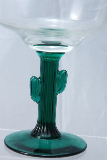 4 Cactus Margarita Glasses Stemware