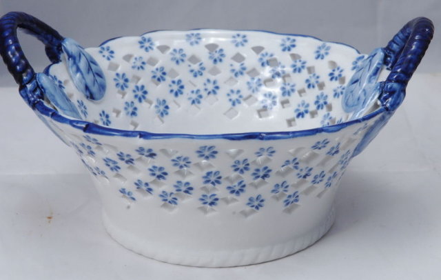 Delft Porcelain Pierced Work Bowl