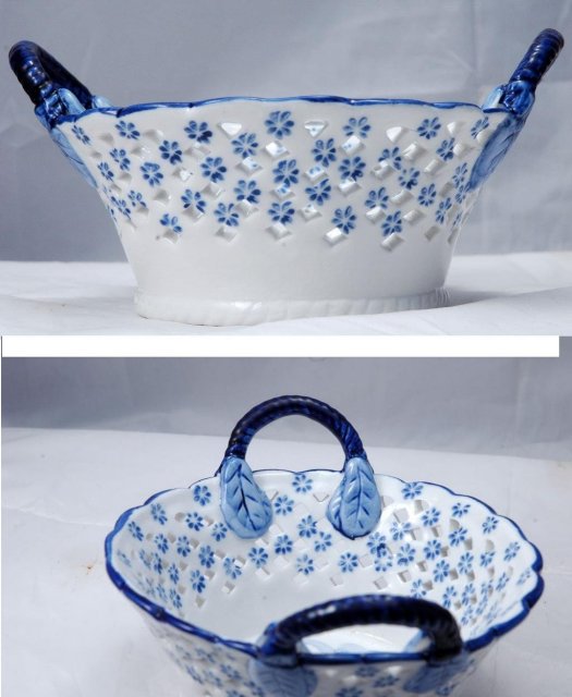 Delft Porcelain Pierced Work Bowl
