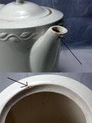 Old Porcelier Dutch Tea Pot large heavy Vitreous China,