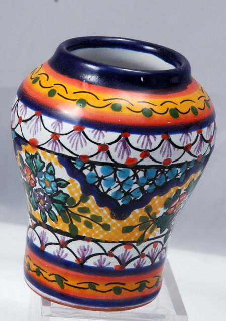 MexicanTalavera Pottery Small Lidded Urn