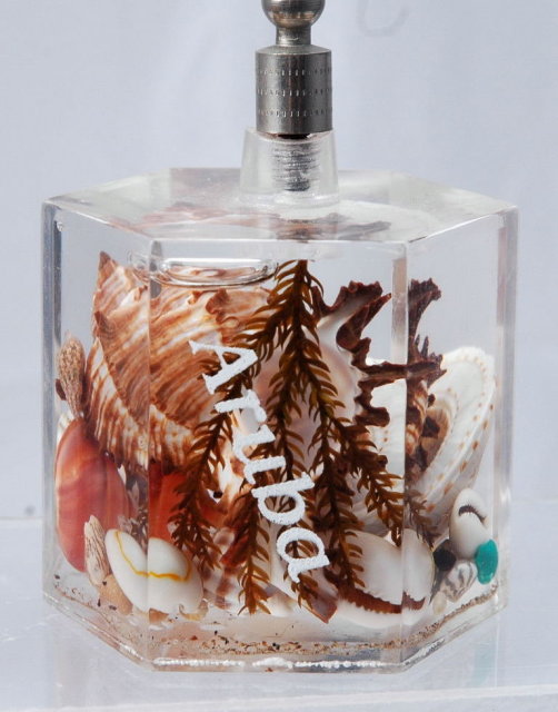 Shells in Lucite Letter Clip Souvenir of Aruba