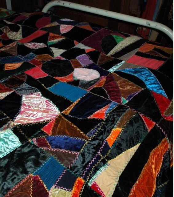 Vintage Velvet Crazy Quilt Top
