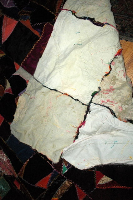 Vintage Velvet Crazy Quilt Top