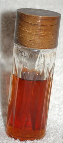 Woodhue Perfume by Faberge' original 3.5 oz bottle/ wood cap