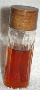 Woodhue Perfume by Faberge' original 3.5 oz bottle/ wood cap