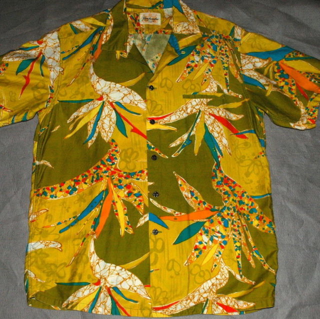 Vintage Kamehameha Hawaiian Shirt Splashy Psychedelic Mod Rayon Print size large