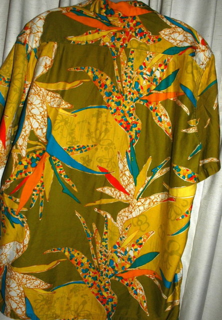 Vintage Kamehameha Hawaiian Shirt Splashy Psychedelic Mod Rayon Print size large