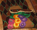 Vintage Hand Made Wool Hooked Rug Thick Plush High Pile