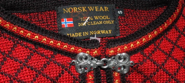 Norwegian Cardigan Sweater, Norsk Wear, 100% fine wool Ladies Small