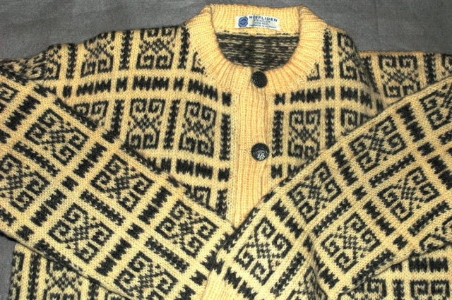 Husfliden Steinkjer Norwegian Cardigan sweater hand made in Norway 100% wool