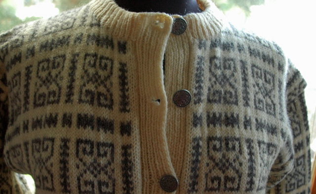 Husfliden Steinkjer Norwegian Cardigan sweater hand made in Norway 100% wool
