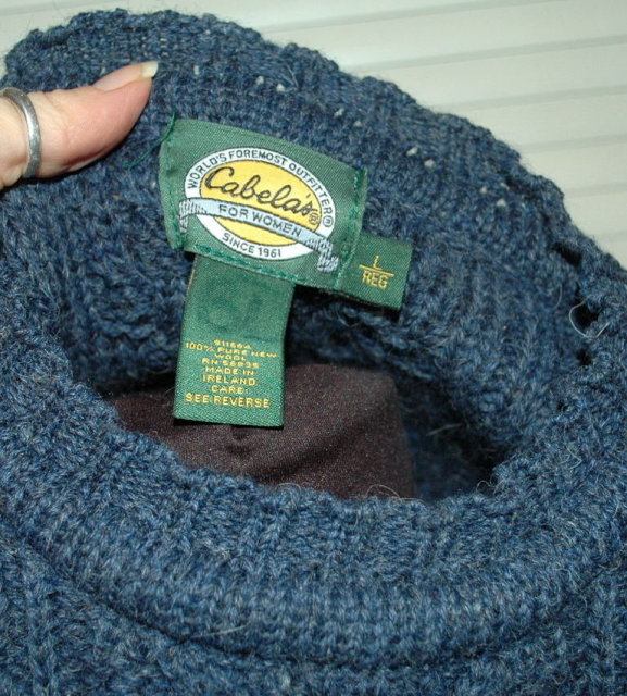 Irish Fisherman's Sweater Pure Wool Cable Knit sz Large Sapphire Blue *PRICED REDUCED*