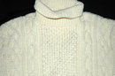 Irish Fisherman's Aran Sweater Hand Knit Pure Wool Turtle Neck Pull Over