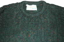 Peacock Green Flecked Irish Fisherman's Sweater Made in Ireland size Large * PRICE REDUCED !*