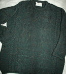 Peacock Green Flecked Irish Fisherman's Sweater Made in Ireland size Large * PRICE REDUCED !*