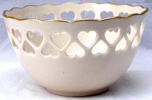 LENOX Porcelain Pierced Hearts Bowl with Rose Inside