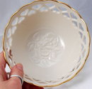 LENOX Porcelain Pierced Hearts Bowl with Rose Inside