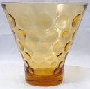 Honey Amber Glass Bubble Dot Vase