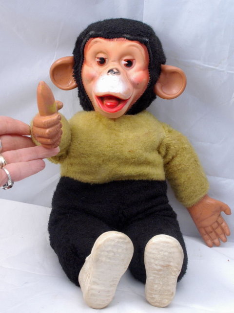 Rubber Face Chimpanzee Mohair Doll Zippy Straw Stuffed