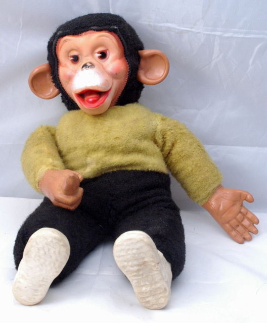Rubber Face Chimpanzee Mohair Doll Zippy Straw Stuffed