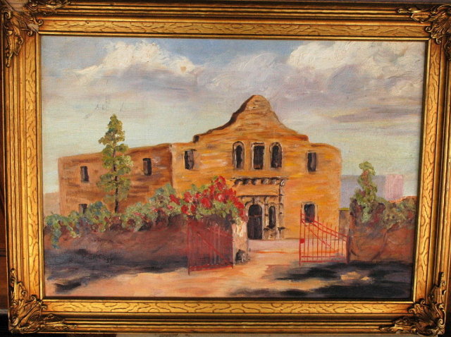 New Mexico Adobe Church , Oil Painting Signed M. Ericson 1958