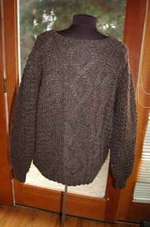 Brown Orvis Cable Knit -Irish Fisherman Sweater size 44