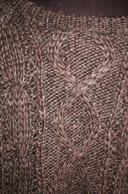Brown Orvis Cable Knit -Irish Fisherman Sweater size 44