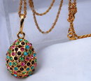 Egg Pendant Colorful Rhinestone Encrusted 2