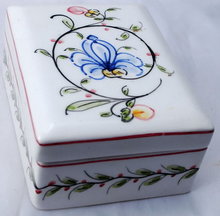 Hand painted Portuguese Porcelain Box, signed numbered Anfora Agueda