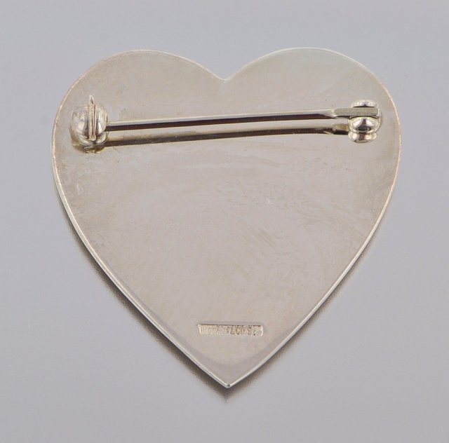 Tiffany & Co Sterling Silver Heart Pin - Large