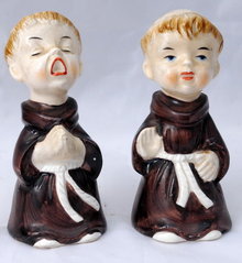 Old Monk Salt & Pepper Shakers (skinny Monks)