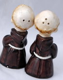 Old Monk Salt & Pepper Shakers (skinny Monks)