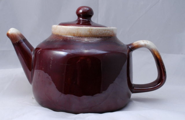 Old McCoy Brown Drip Glaze Teapot