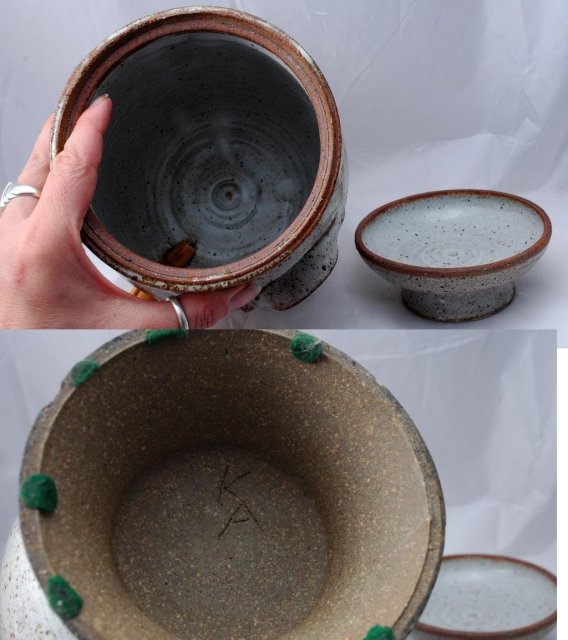 Stoneware Pedestal Iced Tea Dispenser Hand Crafted Pottery Retro Pottery **PRICE REDUCTION**!
