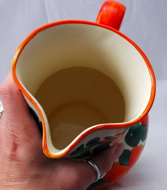 Czechoslovakia Hand painted Pottery Peasant Art Pitcher **PRICE REDUCED!**