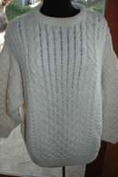 Cladurknit Irish Fisherman Traditional Aran Cable Knit Wool Sweater SZ L